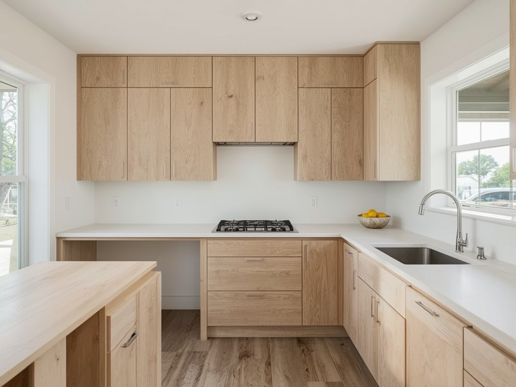 Kitchen cabinets part way through refacing in Camarillo, CA
